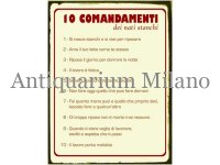 イタリア語パネル　やる気の無い人の10か条　10 comandamenti dei nati stanchi　【カラー・レッド】