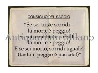 イタリア語パネル　賢者からの忠告　CONSIGLIO DEL SAGGIO...　【カラー・イエロー】