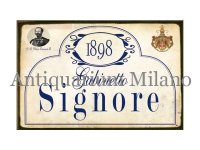 イタリア語パネル　お手洗い婦人用　1898 GABINETTO SIGNORE　【カラー・ブルー】