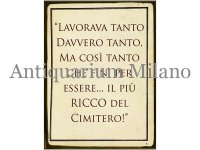イタリア語パネル　働いて働いて金持ちになった…　LAVORAVA TANTO DAVVERO TANTO...　【カラー・イエロー】