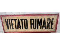 【お取り寄せ可・一点限り】イタリア語表記 禁煙 VIETATO FUMARE アンティーク ヴィンテージ看板