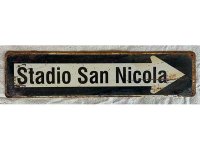 【お取り寄せ可・一点限り】San Nicola サン・ニコラスタジアム看板 Stadio San Nicola アンティーク ヴィンテージ看板 10x40 cm