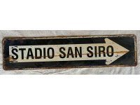 【お取り寄せ可・一点限り】San Siro サンシーロスタジアム看板 Stadio Giuseppe Meazza アンティーク ヴィンテージ看板 10x40 cm