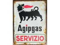 【お取り寄せ可・一点限り】Agipgas Servizio Agip アジップ Eni エニ アンティーク 「6本足の犬、カーネ・ア・セイ・ザンペ(Cane a Sei Zampe)」- ヴィンテージ看板