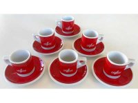 【お取り寄せ可】イタリア LAVAZZA ラヴァッツァ アンティーク バール使用 - エスプレッソ デカフェ用カップ 赤 1客