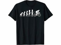 【10色展開】イタリアおもしろTシャツ「人類の進化 - 自転車」メンズ レディス S-XXXL、キッズ 2-12歳 サイクリスト向け