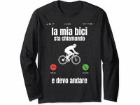 【4色展開】イタリア語おもしろ長袖Tシャツ ユニセックス「自転車が呼んでいる、だから行かないと」メンズ レディス S-XXL サイクリスト向け