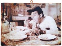 アンティーク風サインプレート Alberto Sordi アルベルト・ソルディ UN AMERICANO A ROMA 25 x 18 cm