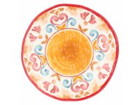 イタリア 丸皿2枚セット メラミン BORGO Rose&Tulipani 径21 cm