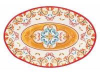 イタリア オバール 楕円 トレイ お盆 メラミン BORGO Rose&Tulipani 45 x 30 cm