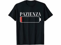 【9色展開】イタリア語おもしろTシャツ「忍耐残り 1%」メンズ レディス S-XXXL、キッズ 2-12歳