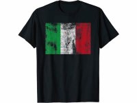【10色展開】イタリア語Tシャツ「ヴィンテージ風イタリア国旗」メンズ レディスS-XXXL