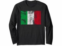 【5色展開】イタリア語長袖Tシャツ ユニセックス 「ヴィンテージ風イタリア国旗」メンズ レディス S-XXL