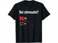 【11色展開】イタリア語おもしろTシャツ 「ストレス溜まってる？ はい・いいえ」メンズ レディス S-XXXL