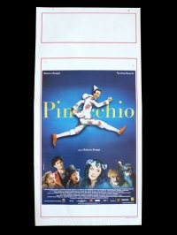 イタリア　映画　アンティークポスター　Pinocchio (2002年) ピノッキオ　ピノキオ ロベルト・ベニーニ ニコレッタ・ブラスキ ゴールデンラズベリー賞  33 x 70 cm locandine