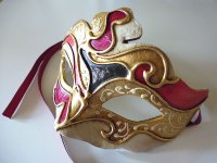 イタリア ヴェネツィア カーニバル マスク　【カラー・レッド】