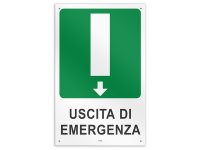 イタリア語表記  非常口 Uscita di Emergenza 20 x 30 cm 【カラー・グリーン】【カラー・ホワイト】