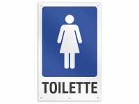 イタリア語表記  お手洗い　Toilette donna 20 x 30 cm 【カラー・ブルー】【カラー・ホワイト】
