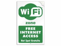 イタリア語表記シール貼付けタイプ  Wi-Fiフリー Wi-Fi Free Internet Access - Hot Spot Gratuito 20 x 31 cm 【カラー・グリーン】【カラー・ホワイト】