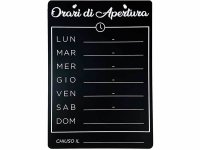 イタリア語表記営業時間表 ORARIO DI APERTURA  10 x 15 cm【カラー・ブラック】