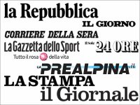 イタリアの新聞: Corriere della Sera, la Repubblica, La Gazzetta dello Sport, La Stampa, Il Giornale, Il Giorno, IL SOLE 24 ORE, LA PREALPINA【B2】【C1】