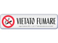 イタリア語表記シール貼付けタイプ  禁煙　VIETATO FUMARE 3D 【カラー・レッド】【カラー・ホワイト】