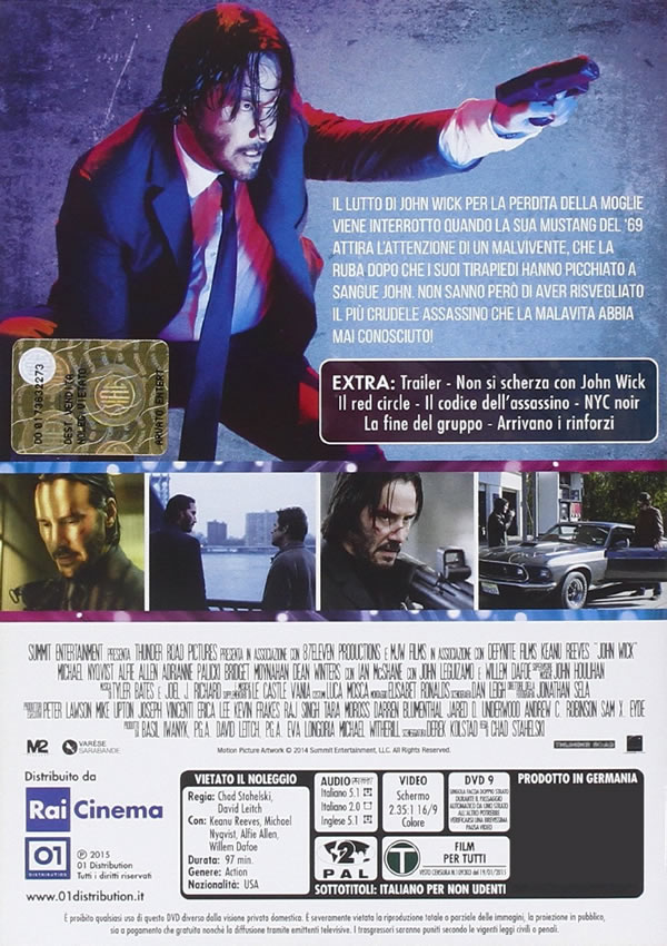イタリア語, 英語で観る映画キアヌ・リーブスの「ジョン・ウィック」 DVD ジョン・ウィック：キアヌ・リーブス ミカエル・ニクヴィスト