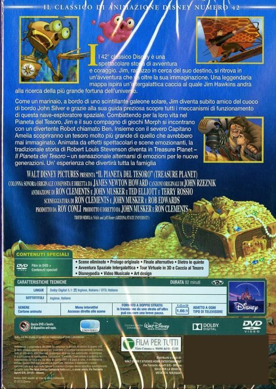 イタリア語で観るディズニー映画 アニメ Disneyの トレジャー プラネット Dvd コレクション 42 Treasure Planet Micky ミッキーマウス Ron Clements John Musker Il Pianeta Del Tesoro Antiquarium Milano