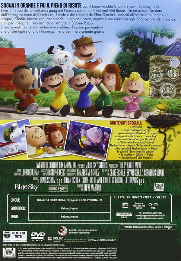 イタリア語で観る映画 アニメ I Love スヌーピー The Peanuts Movie Dvd スティーブ マルティーノ Antiquarium Milano