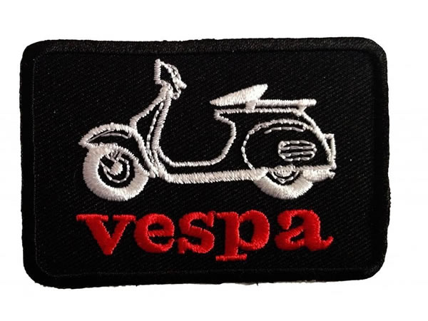 画像1: イタリア 刺繍ワッペン Vespa 【カラー・ホワイト】【カラー・レッド】【カラー・ブラック】