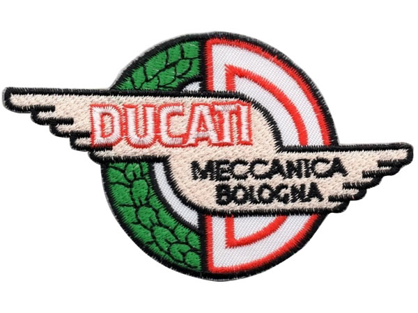 画像1: イタリア 刺繍ワッペン DUCATI Meccanica Bologna 【カラー・ブラック】【カラー・ホワイト】【カラー・レッド】【カラー・グリーン】