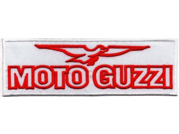 画像1: イタリア 刺繍ワッペン Moto Guzzi 【カラー・ホワイト】【カラー・レッド】