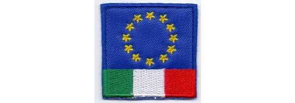 画像1: イタリア 刺繍ワッペン イタリア国旗&ヨーロッパ 【カラー・イエロー】【カラー・ホワイト】【カラー・レッド】【カラー・グリーン】【カラー・ブルー】