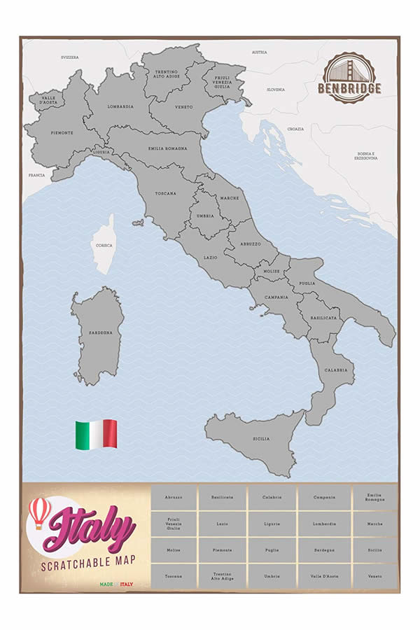 イタリア地図 スクラッチ マップ 41 Cm X 60 Cm レストラン ショップ インテリア ディスプレイ Antiquarium Milano