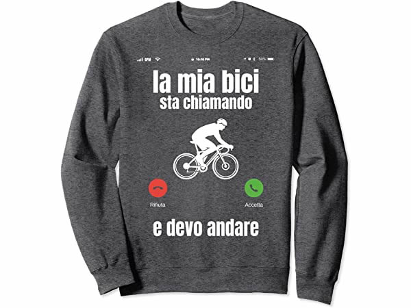 画像4: 【4色展開】イタリア語おもしろトレーナー ユニセックス メンズ レディス「自転車が呼んでいる、だから行かないと」メンズ レディス S-XXL サイクリスト向け