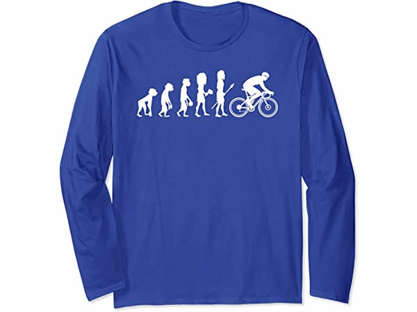 画像3: 【4色展開】イタリアおもしろ長袖Tシャツ ユニセックス「人類の進化 - 自転車」メンズ レディス S-XXL サイクリスト向け