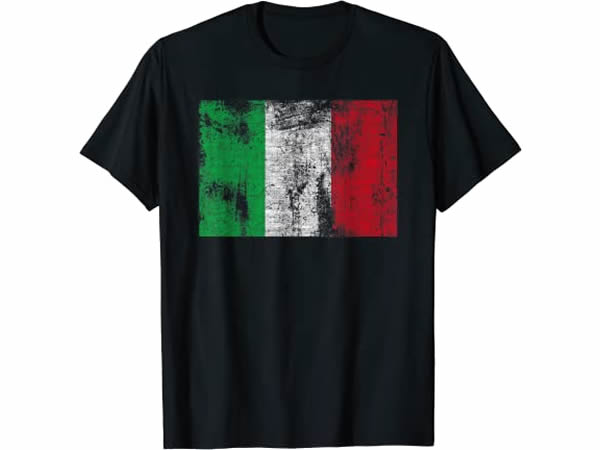 画像1: 【10色展開】イタリア語Tシャツ「ヴィンテージ風イタリア国旗」メンズ レディスS-XXXL