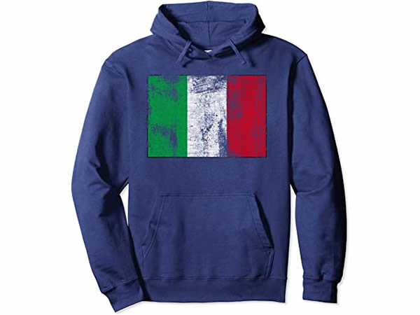 画像2: 【5色展開】イタリア語プルオーバー パーカー ユニセックス「ヴィンテージ風イタリア国旗」メンズ レディス S-XXL