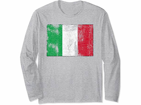 画像5: 【5色展開】イタリア語長袖Tシャツ ユニセックス 「ヴィンテージ風イタリア国旗」メンズ レディス S-XXL