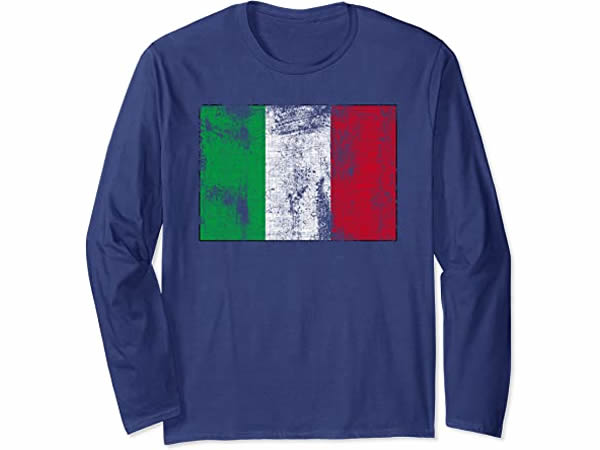 画像2: 【5色展開】イタリア語長袖Tシャツ ユニセックス 「ヴィンテージ風イタリア国旗」メンズ レディス S-XXL
