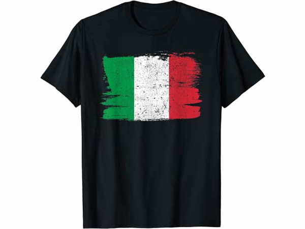 画像1: 【16色展開】イタリア語Tシャツ「イタリア国旗」メンズ レディス S-XXXL ラウンドネック Vネック