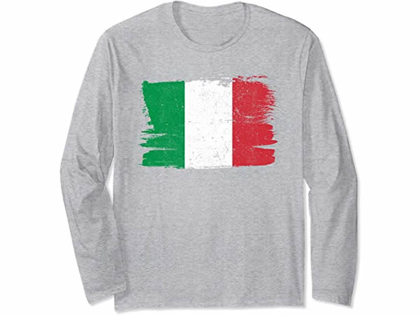 画像4: 【5色展開】イタリア語長袖Tシャツ ユニセックス「ヴィンテージ風イタリア国旗」メンズ レディス S-XXL