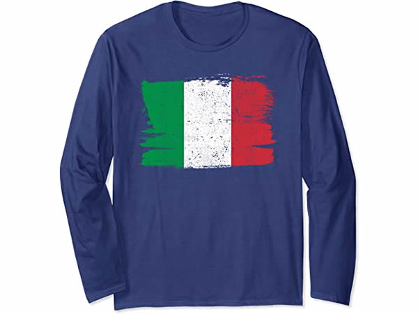 画像2: 【5色展開】イタリア語長袖Tシャツ ユニセックス「ヴィンテージ風イタリア国旗」メンズ レディス S-XXL
