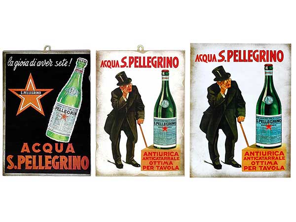 【3種】アンティーク風サインプレート ポスター San Pellegrino サン・ペッレグリーノ 25 x 18cm / 40 x 30 cm