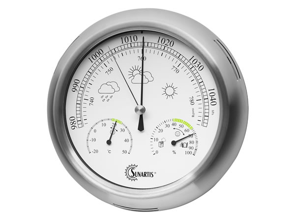 画像1: シンプルな温度計・気圧計・湿度計【カラー・ホワイト】【カラー・グレー】