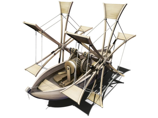 画像1: Italeri パドルボート模型　レオナルド・ダ・ヴィンチ【カラー・ブラウン】