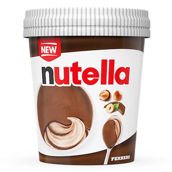 Nutella Ice-cream (Nutella gelato)：ミルクチョコレート層とヘーゼルナッツ味のクリームが入ったカップ型のアイスで、2024年に菓子業界に登場しました。