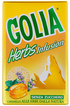 ゴリア・ハーブ・インフュージョン（Golia Herbs Infusion）：薬草を使用したハーブ風味のバルサミックキャンディです。