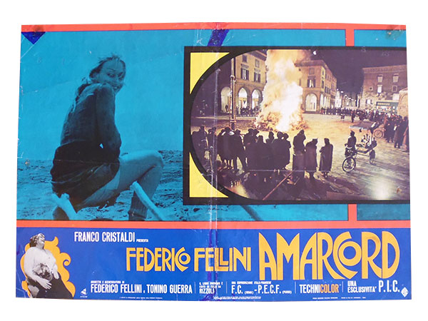 画像1: イタリア　映画　アンティークポスター　Amarcord (1973年) フェリーニのアマルコルド  フェデリコ　フェリーニ 50 x 70 cm FOTO BUSTE