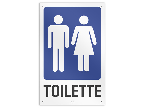 画像1: イタリア語表記  お手洗い　Toilette uomo/donna 20 x 31 cm 【カラー・ブルー】【カラー・ホワイト】